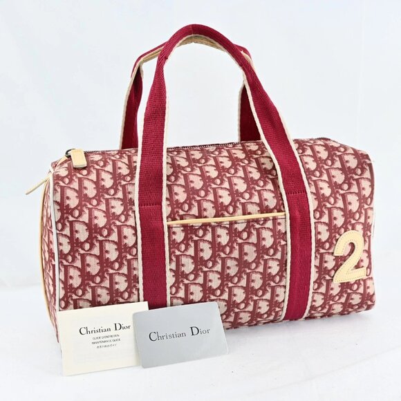 Authentic Christian Dior Mini Boston No2 Trotter Canvas Handbag bsj746-110725 - Picture 1 of 16